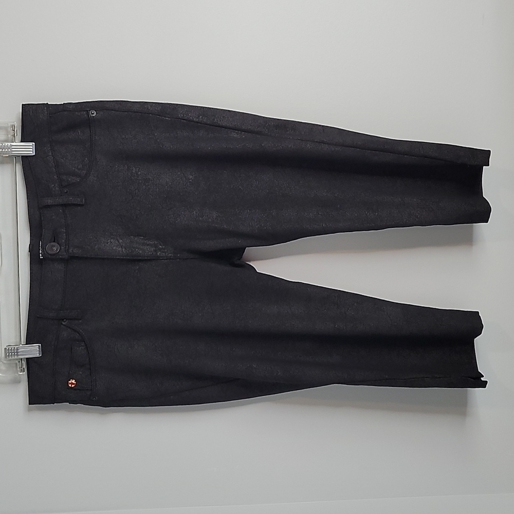 HUDSON Faux Leather Nico Mid Rise Super Skinny Cropped Pants